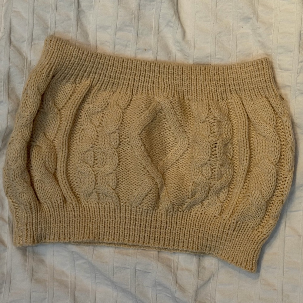 Princess Polly Cream Cable Knit Top